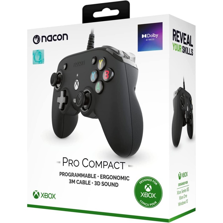 CONTROLLER NACON PRO COMPACT WIRED BLACK - ACCESSORI XBOX ONE SERIES X - THE GAMEBUSTERS